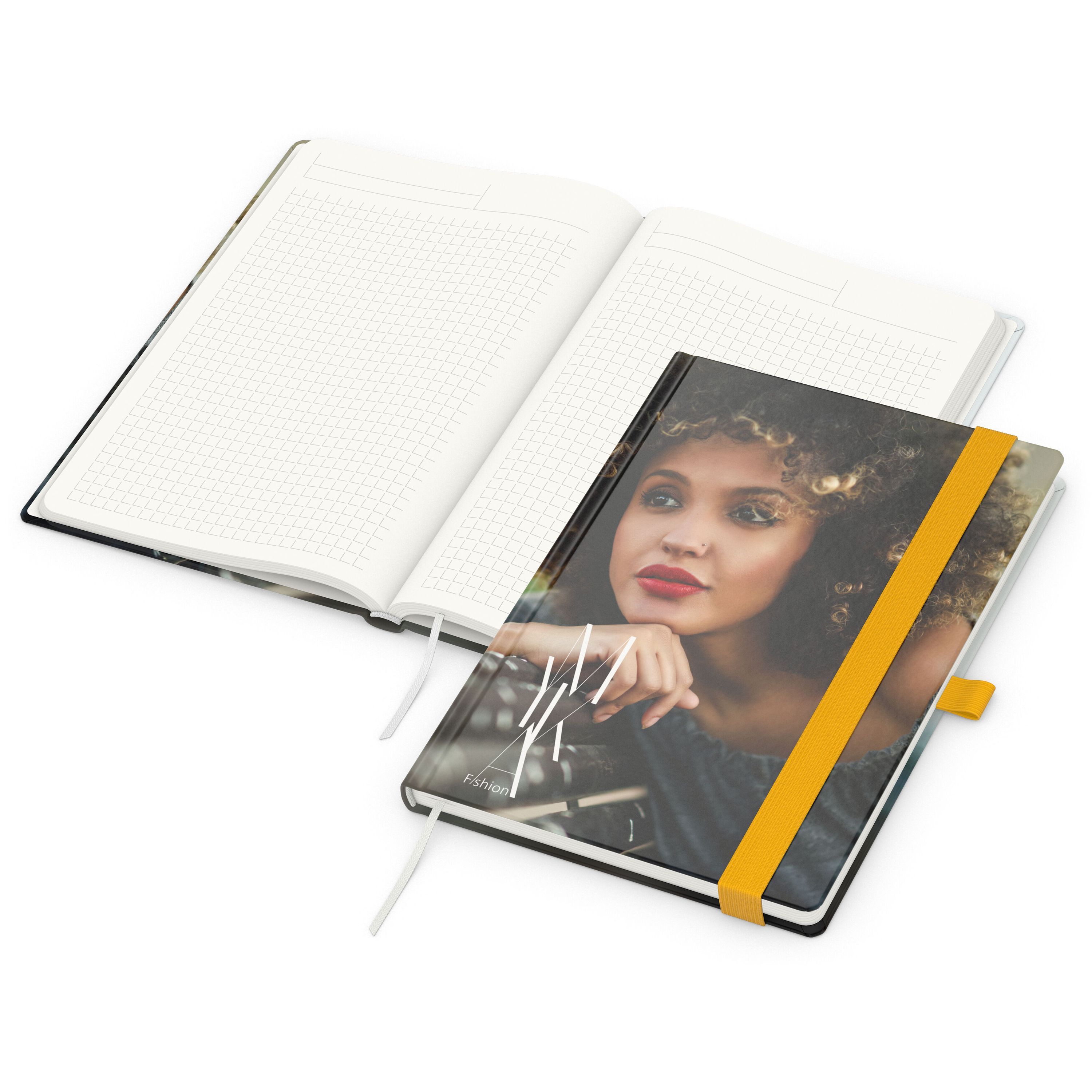 Notizbuch Match-Book RECYCLING, A5, Winkelkaro, Naturpapier, gelb-24