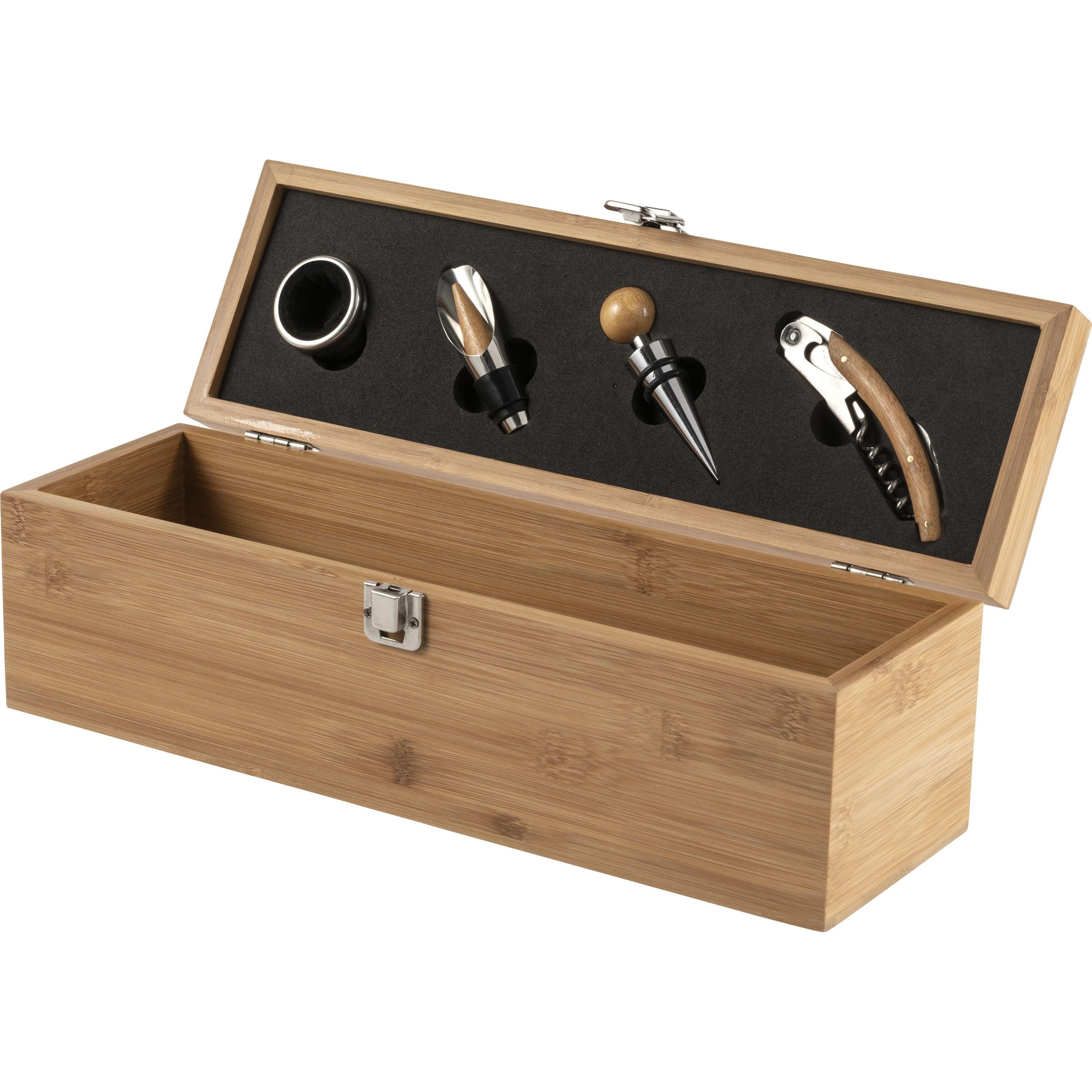 Weinset und Geschenkbox aus Bambus Gareth - braun-248