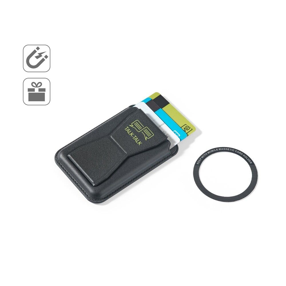 CONNOR Magnetischer RFID-Kartenhalter aus Kunstleder - schwarz-314