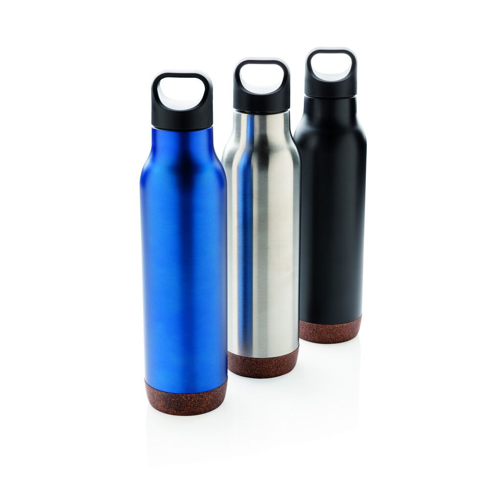 Auslaufsichere Vakuum-Flasche mit Kork - blau-59