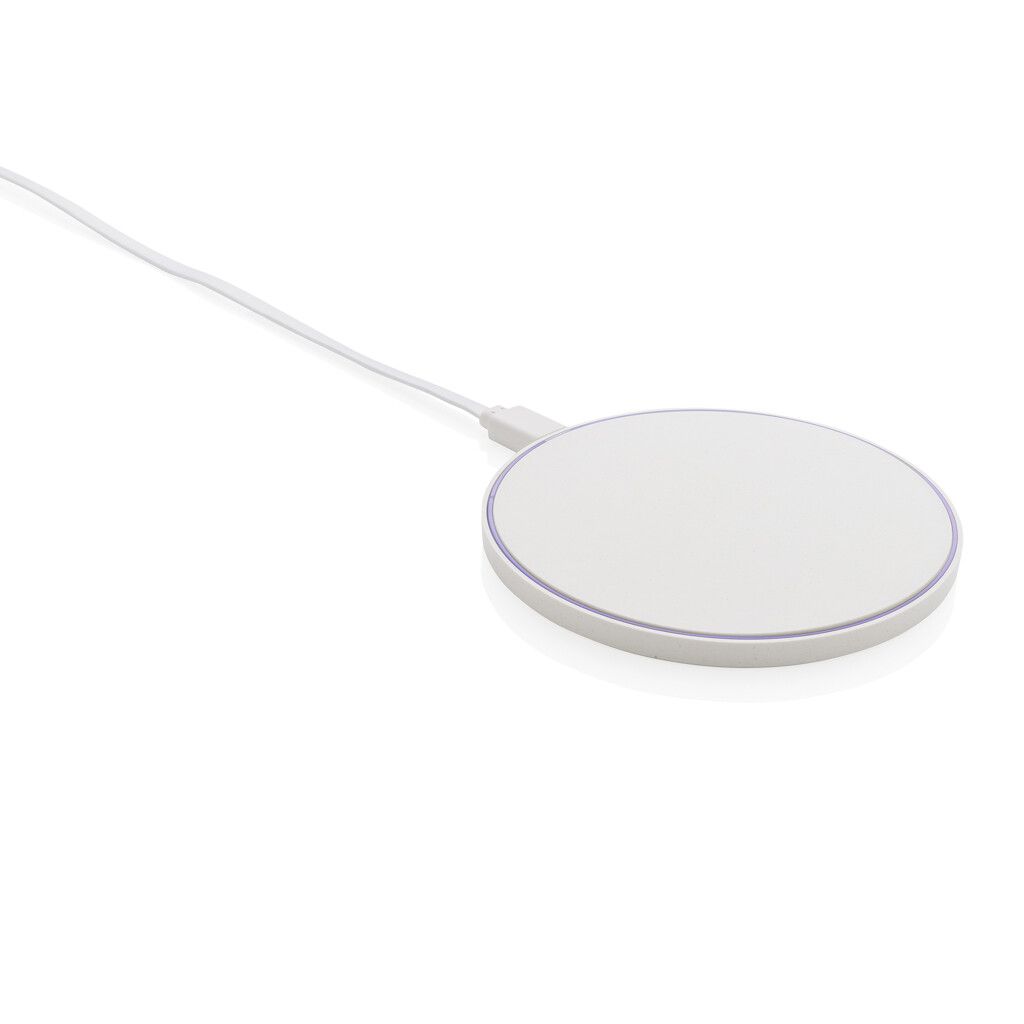 10W Wireless Charger aus RCS Standard recyceltem Kunststoff - weiß-3