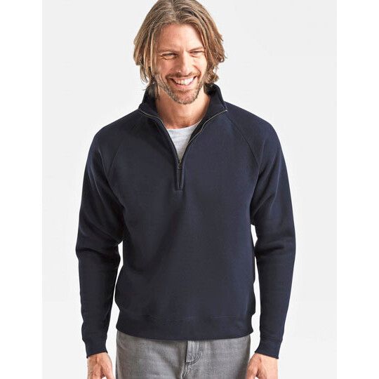 Premium Zip Neck Raglan Sweat für Herren - white-324
