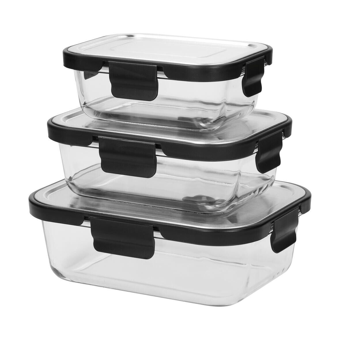 Glasbox LOKA, 370 ml - schwarz - transparent-762