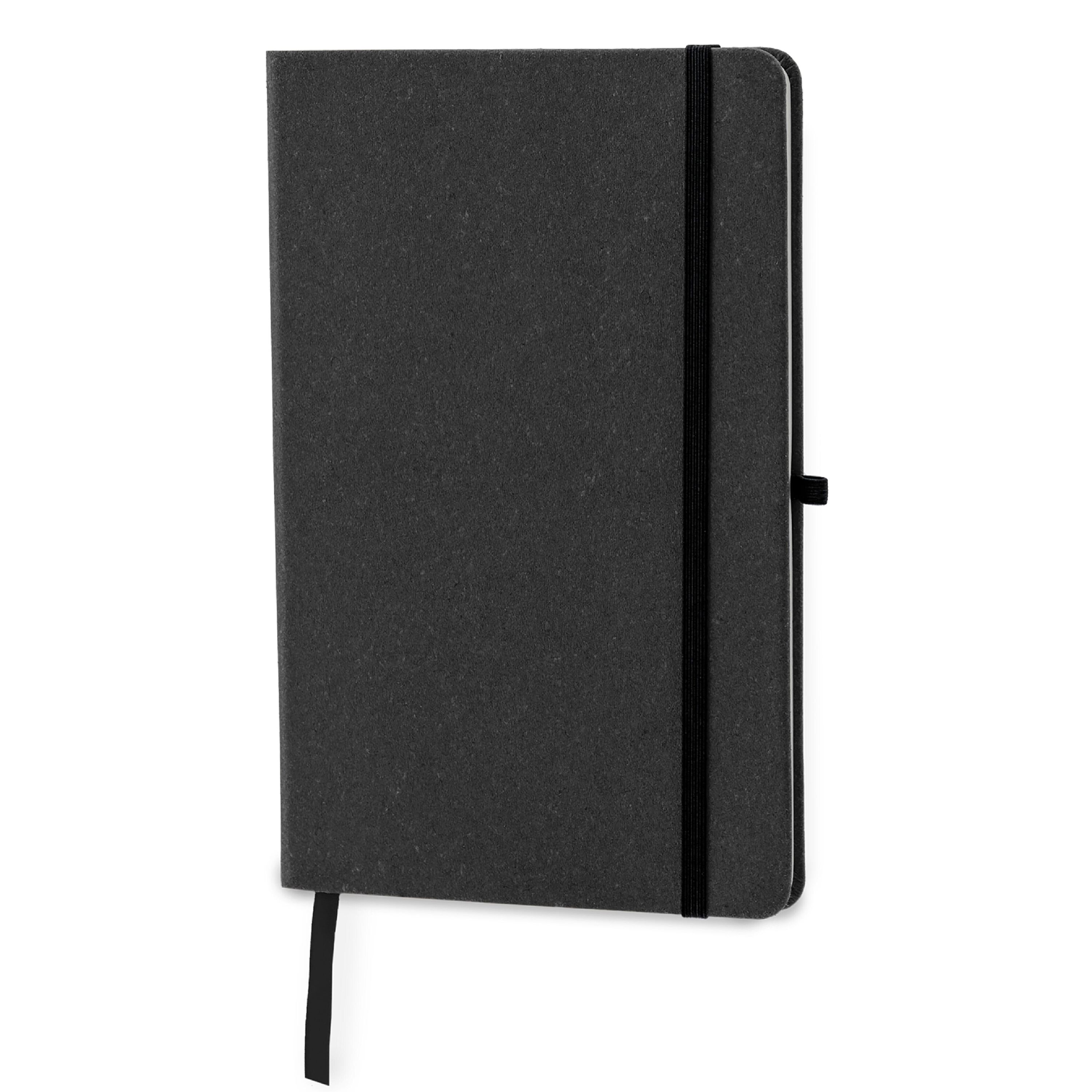 Hardcover-Notizbuch mit Einband aus recycelten Leder DIN A5 - dunkelgrau-419