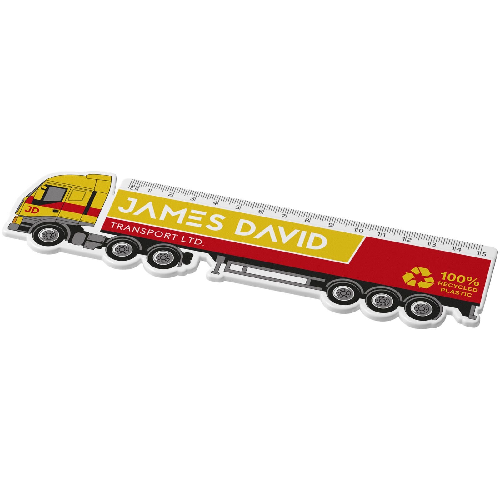 Tait 15 cm LKW-förmiges Lineal aus Recycling-Kunststoff - weiss-746