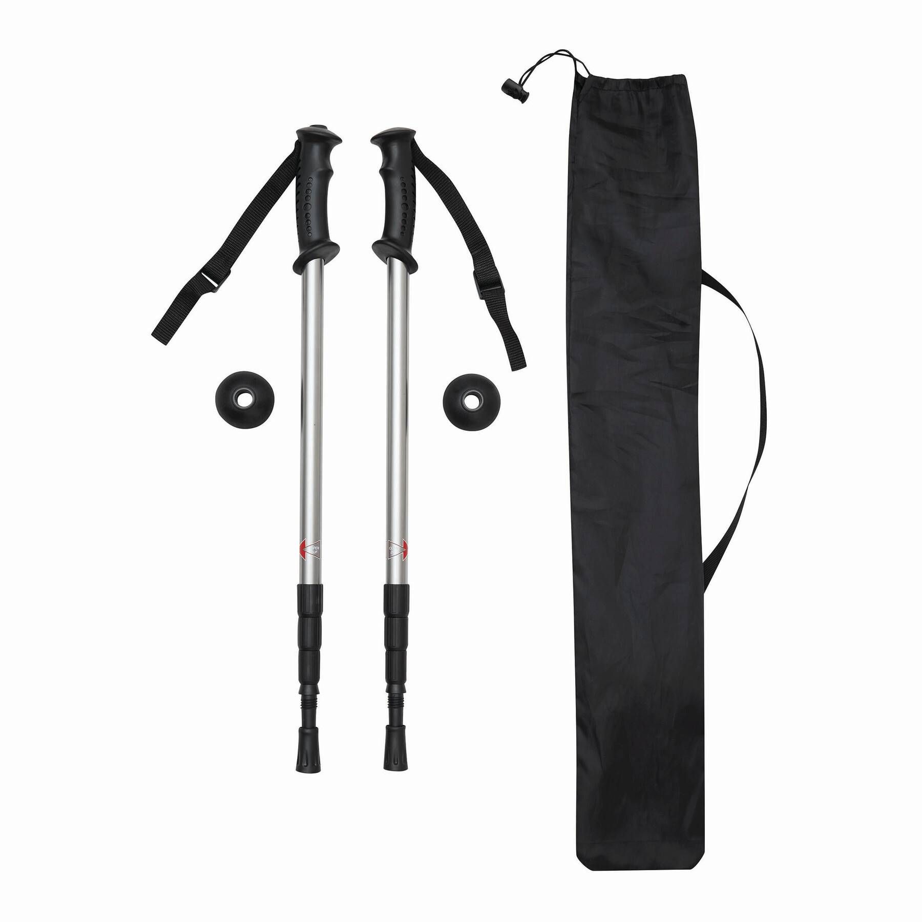 Ausziehbare Trekking-Stöcke FIT AND FUN - schwarz - silber-3