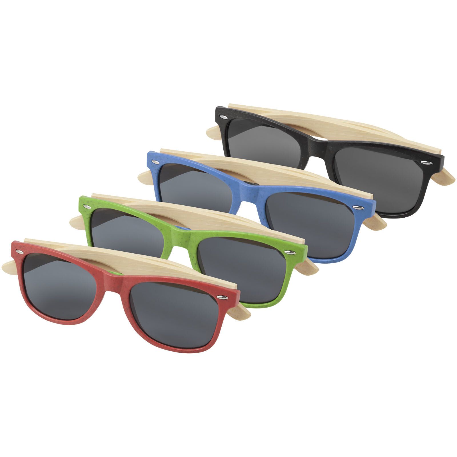 Sun Ray Bambus Sonnenbrille - processblau-265