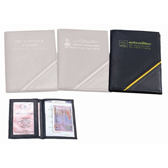 CreativDesign® Ausweistasche "CD" - schwarz - gelb - grau-119