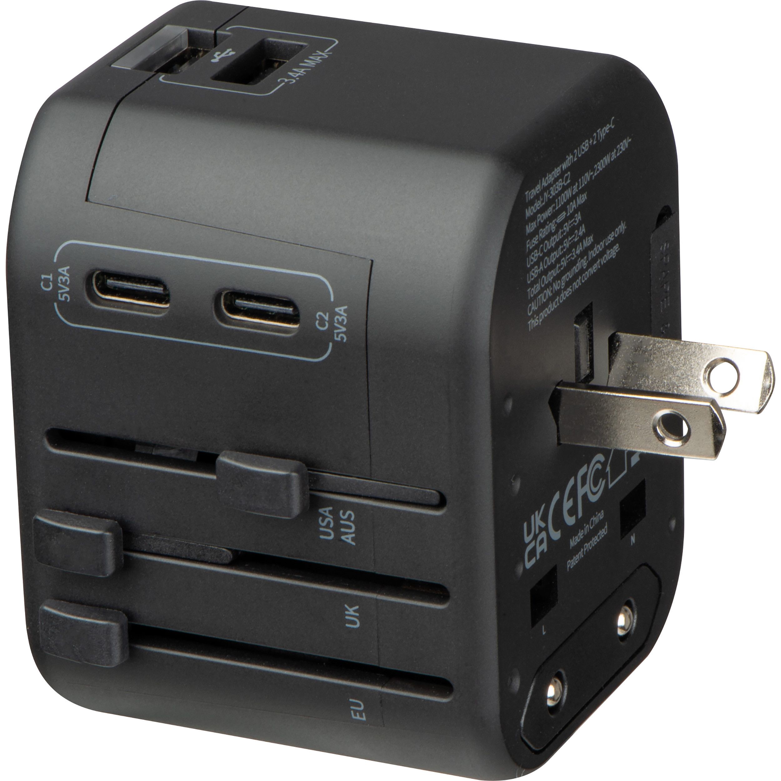 Reiseadapter Maracena - schwarz-132