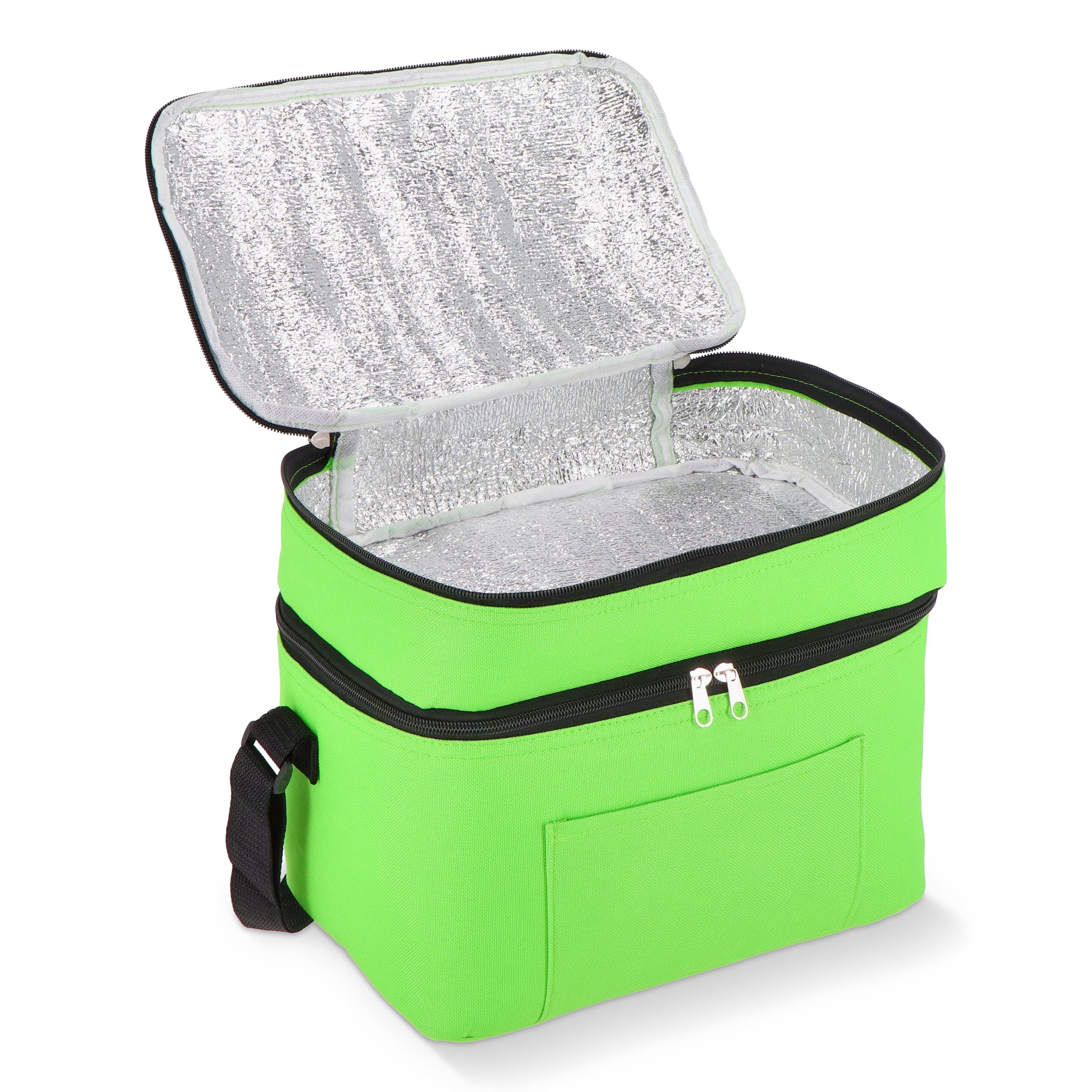 R-PET 600D Doppelfach-Kühltasche 30 x 20 x 25cm 12L - hellgrün-569