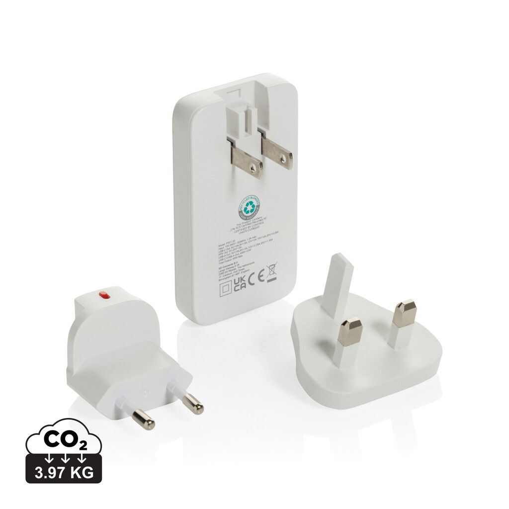 Fluxo flaches RCS 65W GaN-Ladegerät mit Stecker-Adaptern - weiß-802