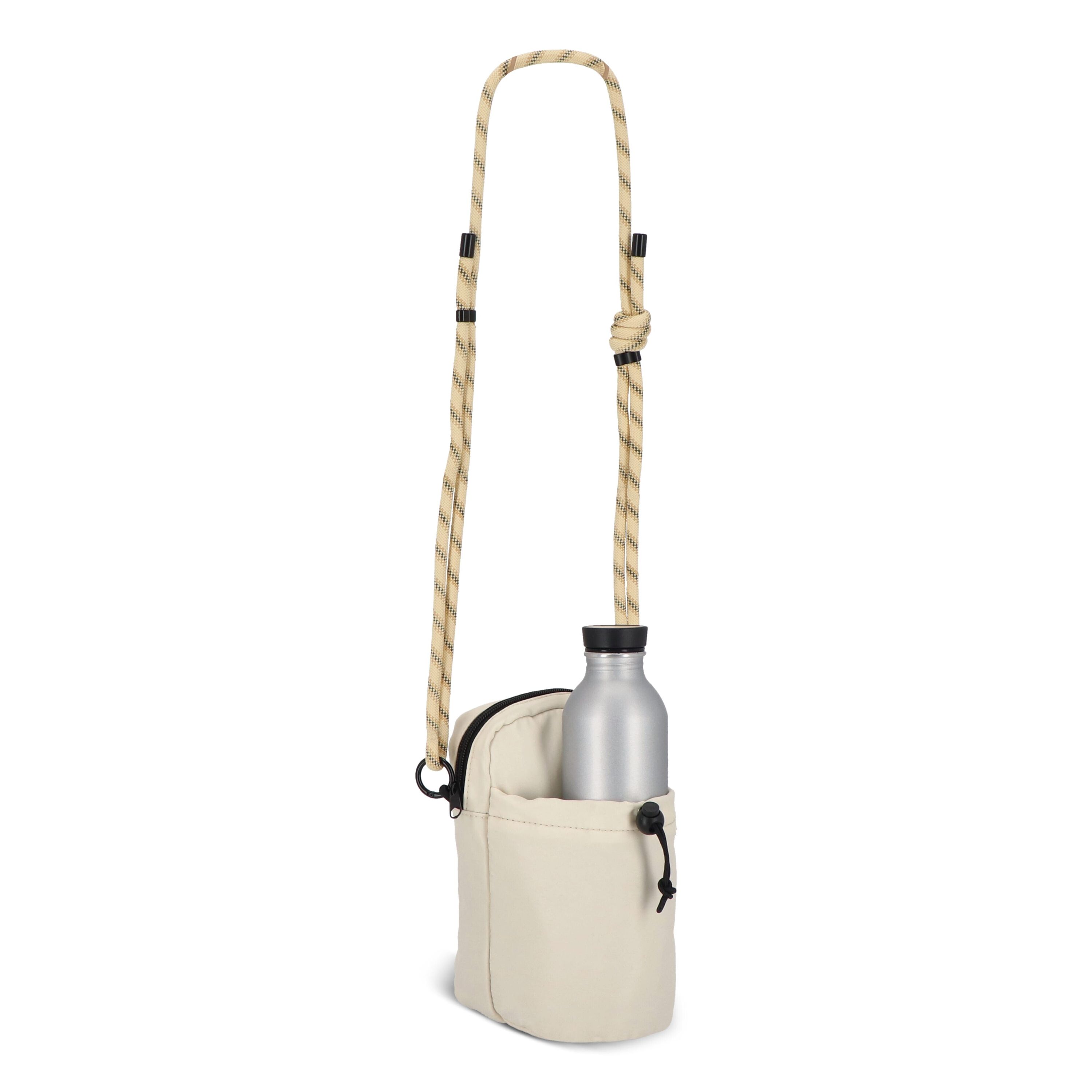 Crossbody Flaschenhalter-Tasche mit Paracord-Gurt - beige-351