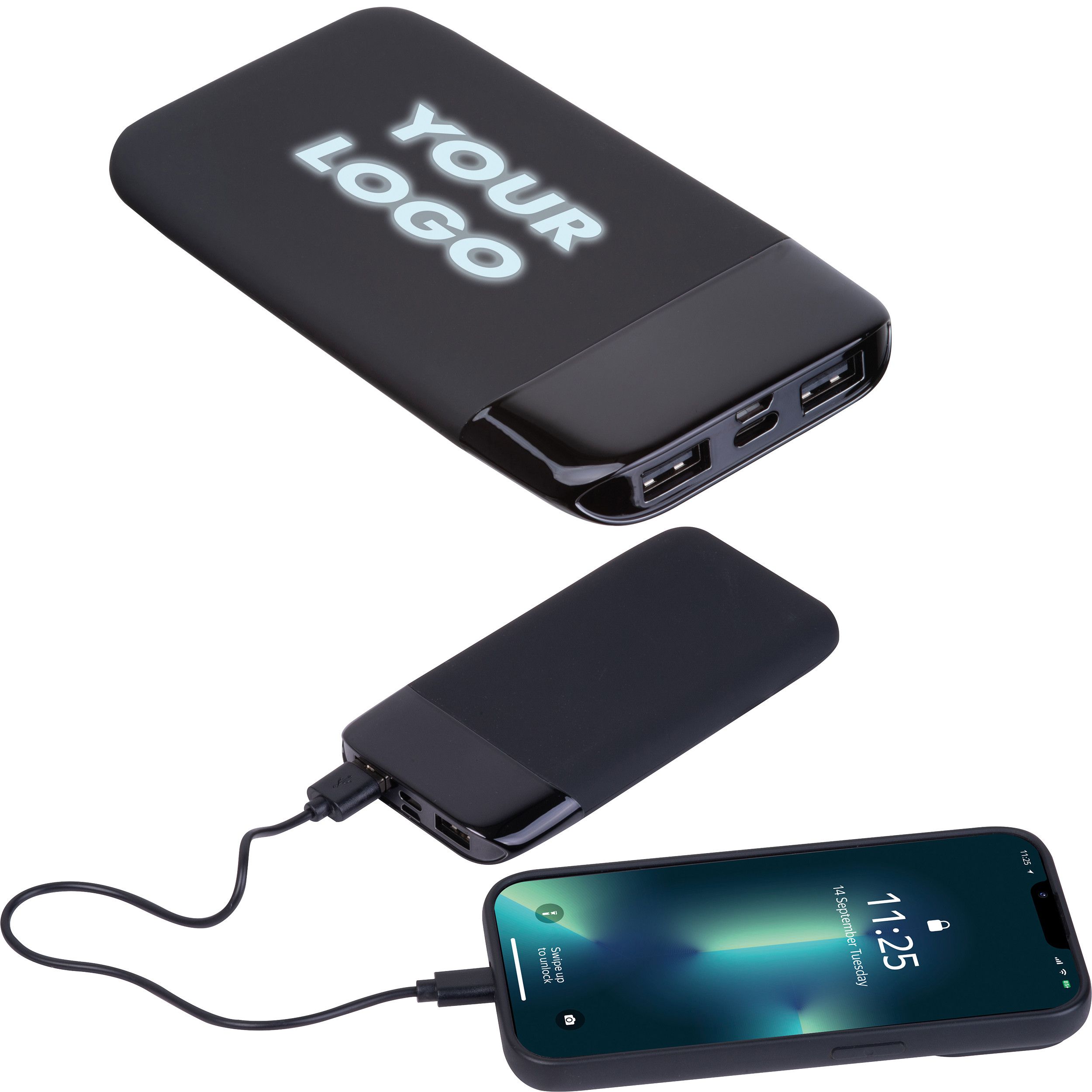 8.000 mAh Powerbank mit leuchtendem Logo FLOYD - schwarz-307