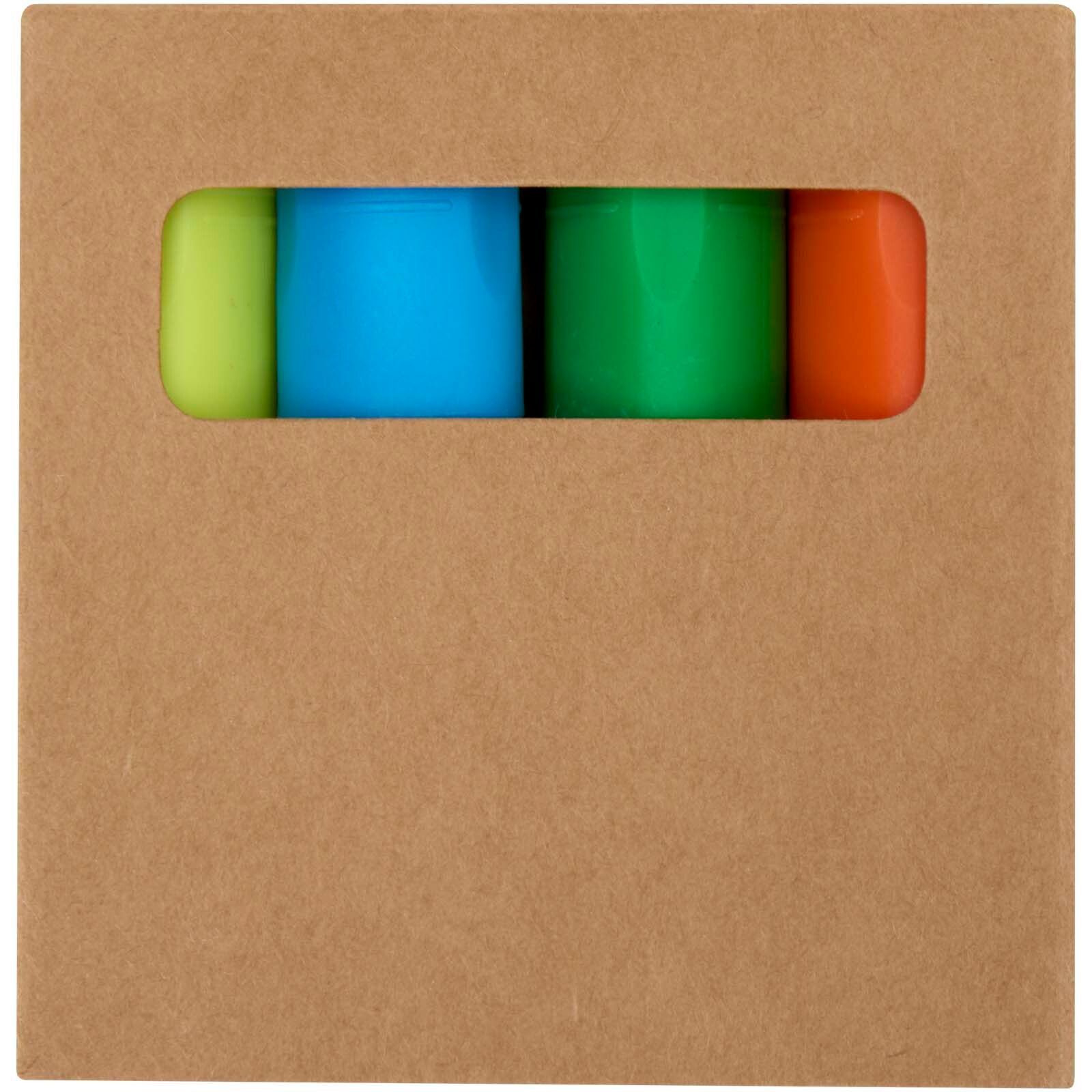 Mini Textmarker Set aus recyceltem Kunststoff - mehrfarbig-258