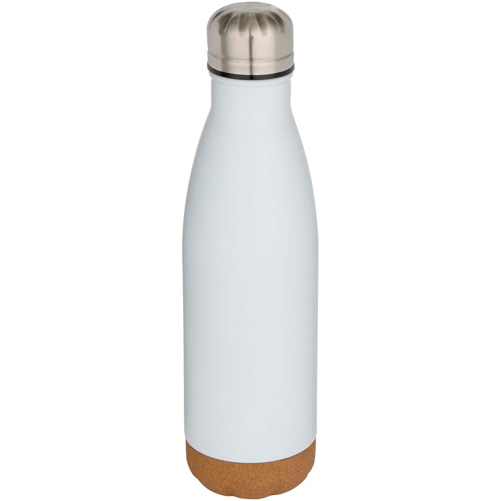 Cove 500 ml doppelwandige, vakuumisolierte Trinkflasche aus Edelstahl mit Korkdetails - weiss-537