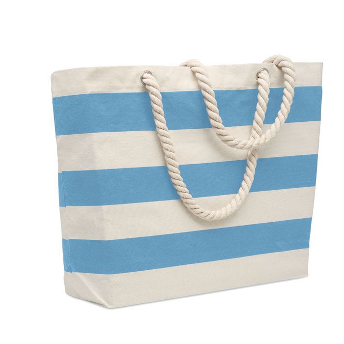 Strandtasche Baumwolle 220 g HEAVEN STRIPE - babyblau-377