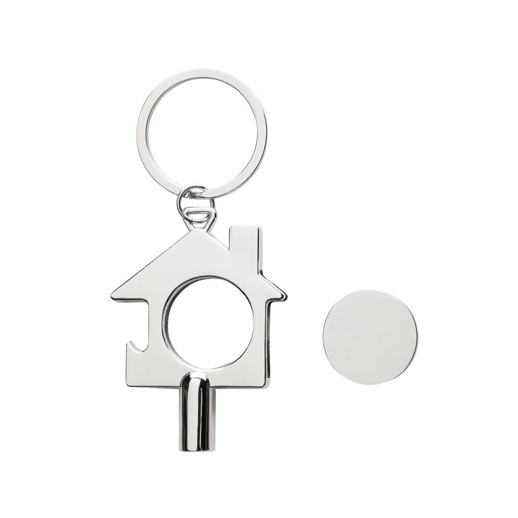 3-in-1 Schlüsselring aus RCS rec. Zinklegierung - silber-376