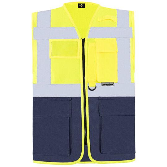 Executive Multifunctional Safety Vest Berlin - signal yellow - navy-562