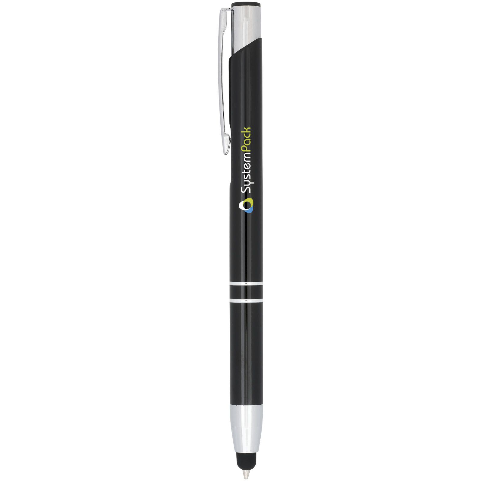 Moneta Kugelschreiber mit Metall Touchpen (blaue Mine) - schwarz-754