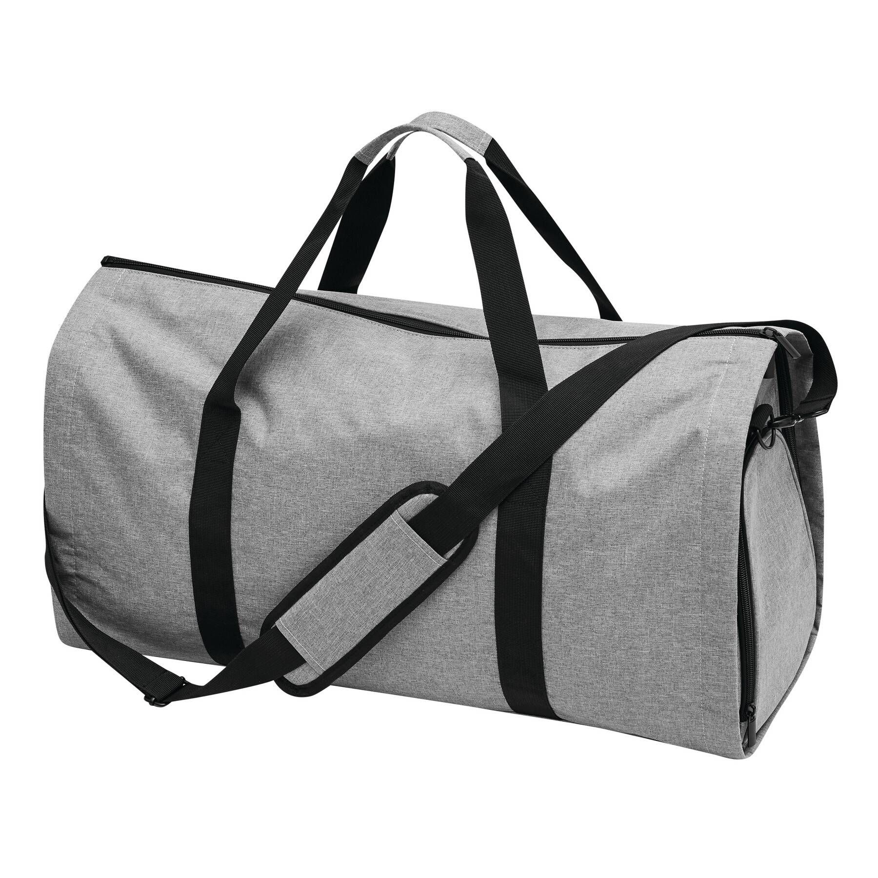 Reisetasche MILANO mit integriertem Kleidersack - grau - schwarz-688