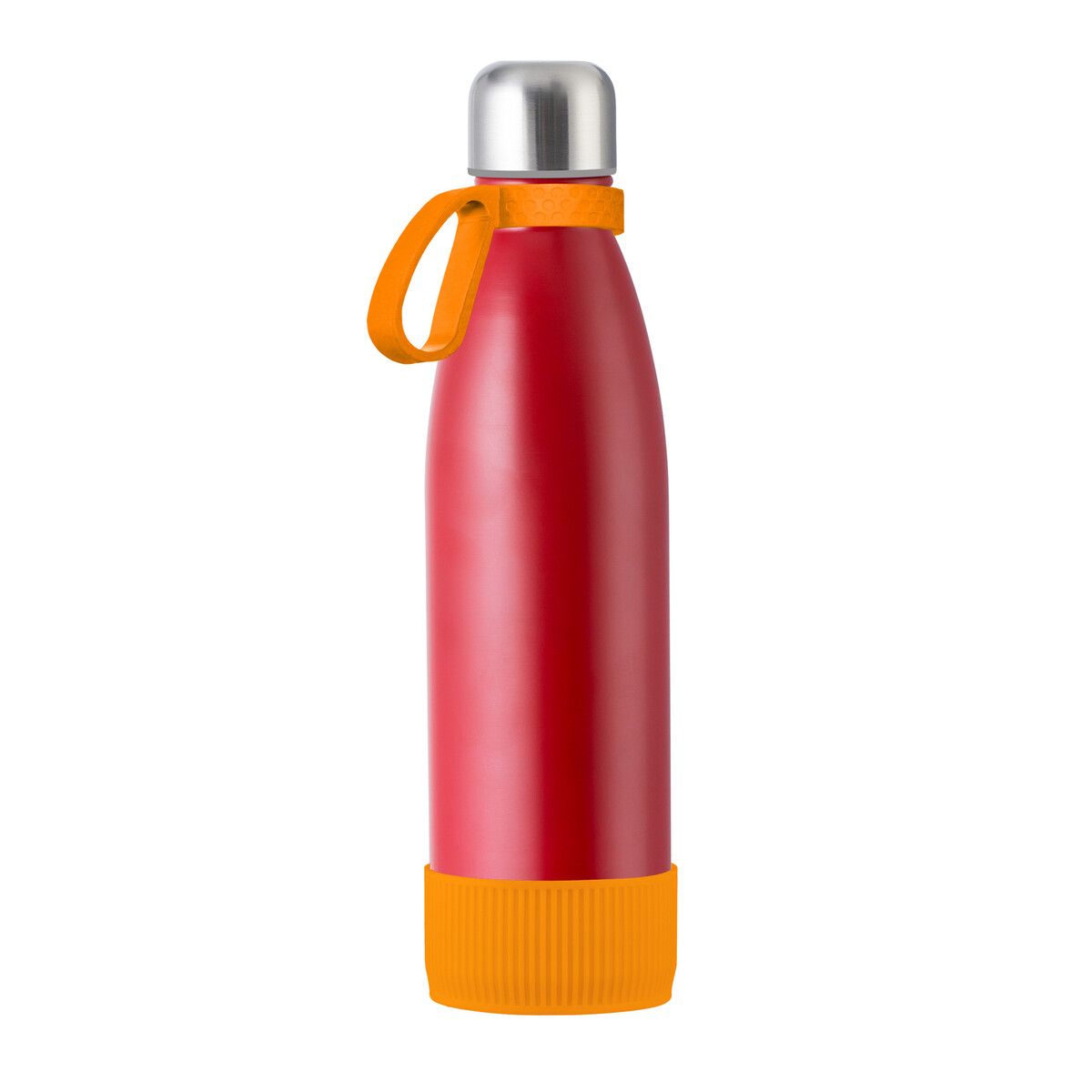 Trinkflasche myTOULON mit Ring und Hülle - rot - orange - orange-517