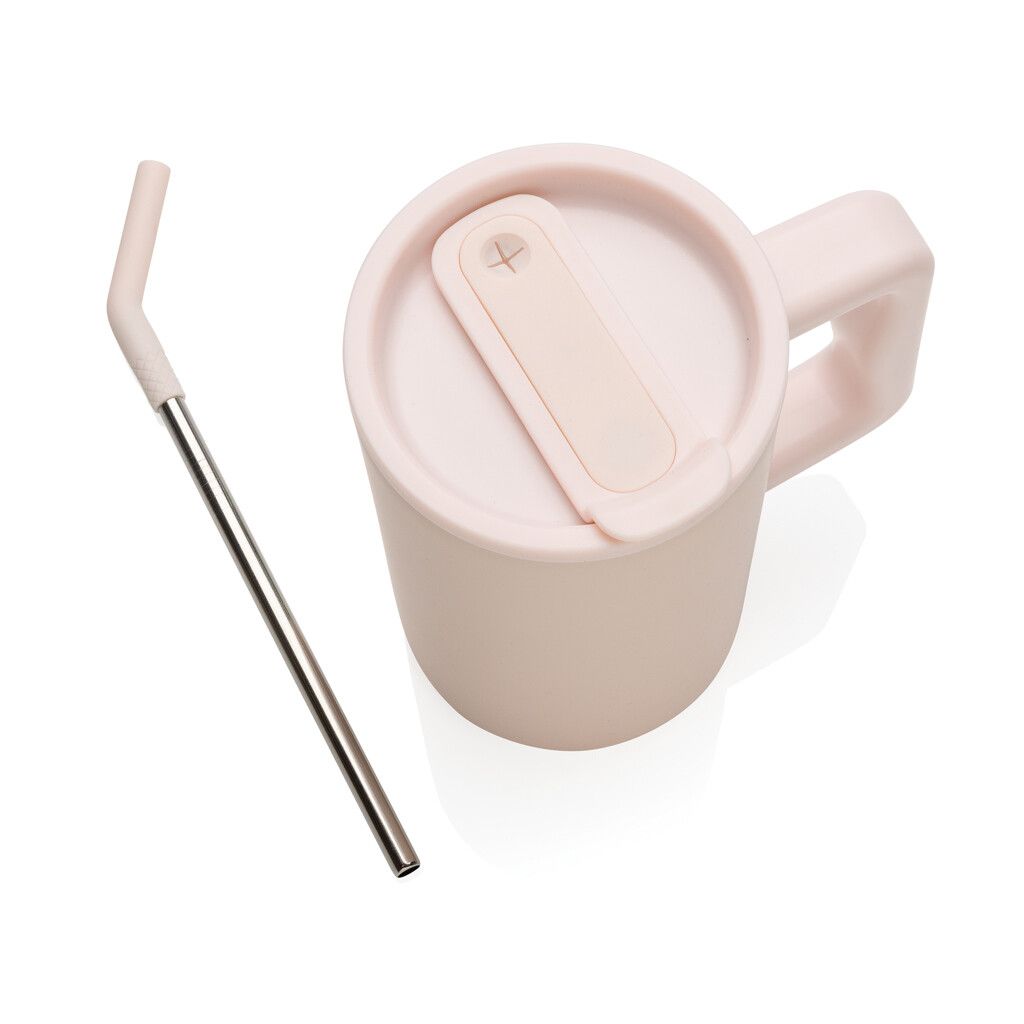 Cube Becher aus RCS recyceltem Stahl 800ml - rosa-579
