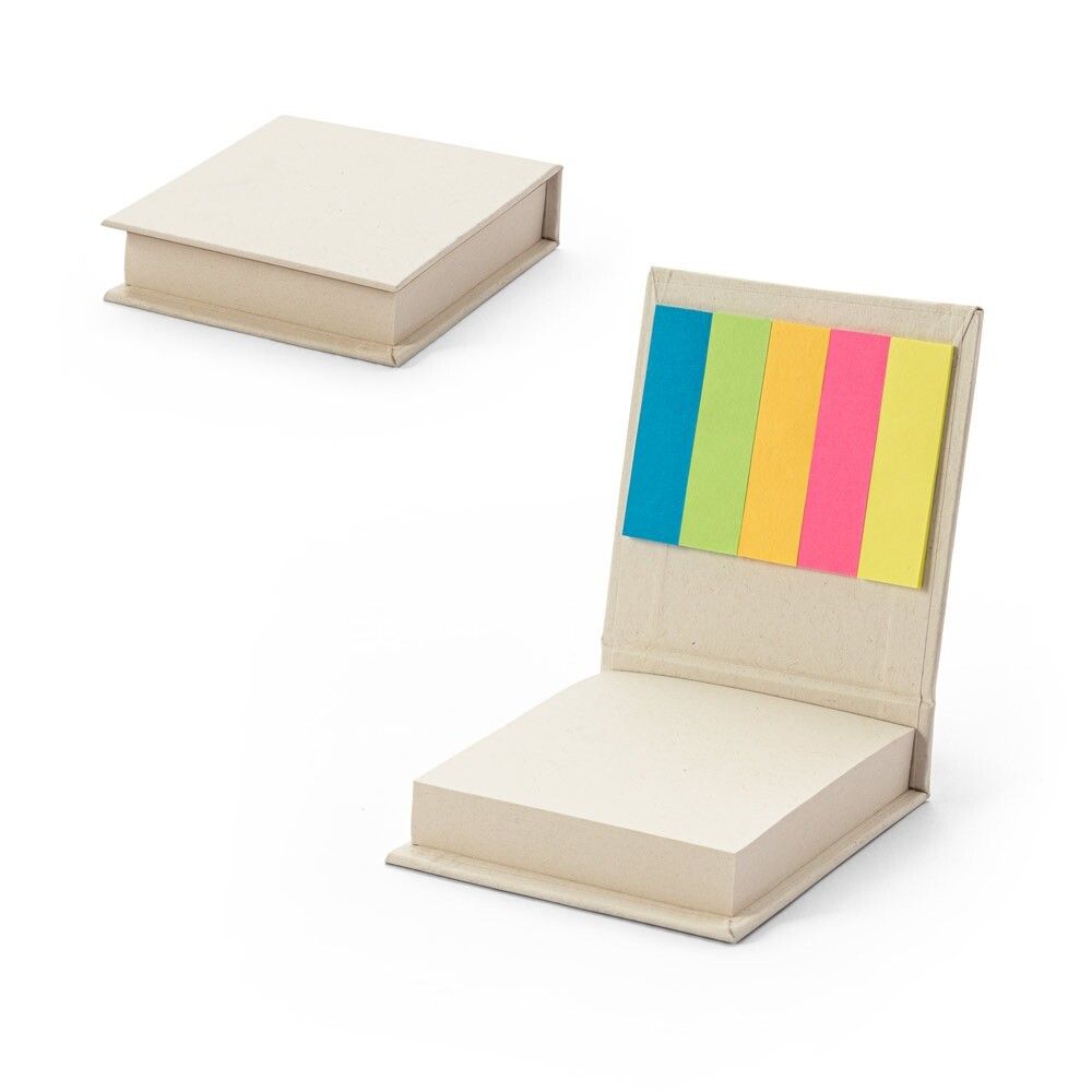 KAIRON Büroset 2-in-1- aus 100 % Recyclingpapier mit 6 Haftnotizblöcken - weiß-254