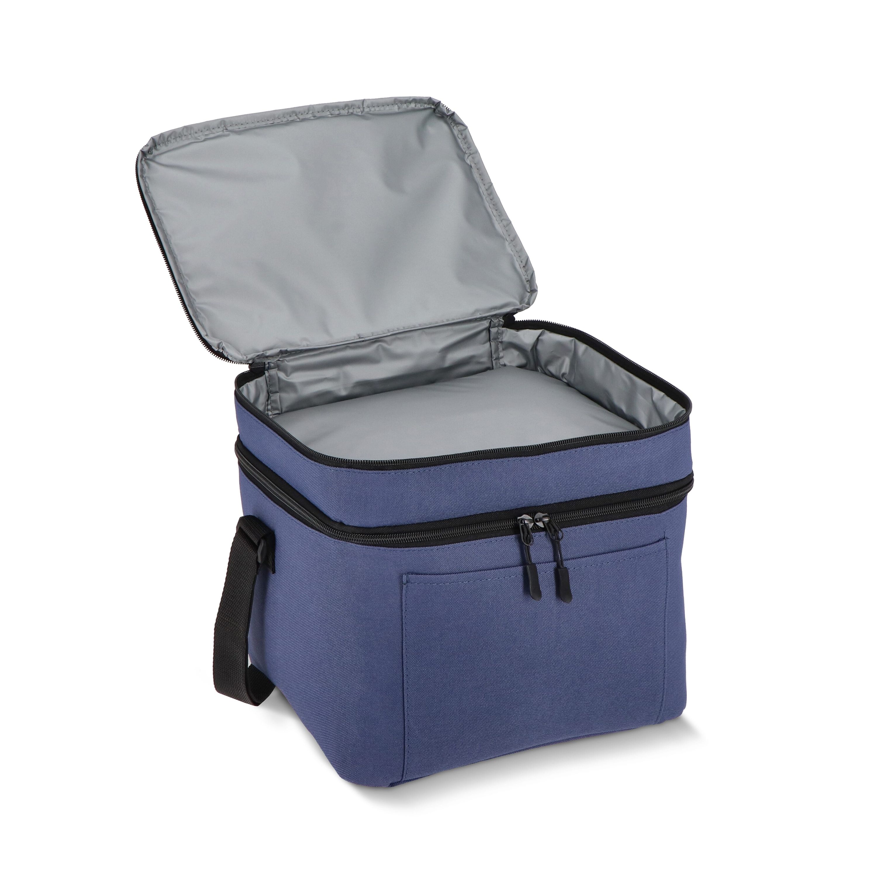 R-PET 600D Kühlbeutel mit zwei Fächern 30 x 20 x 25 cm 12 l - dunkelblau-104