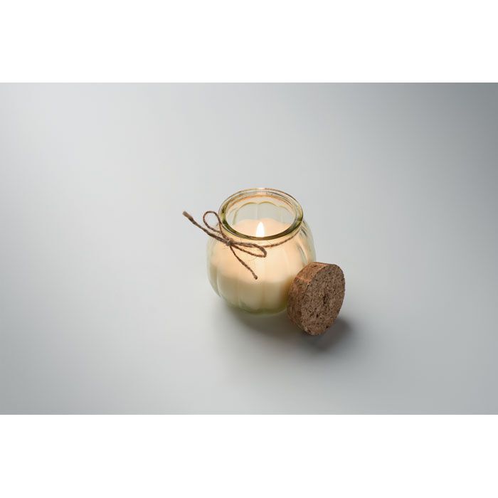 Kerze aus Pflanzenwachs PUMKIN - beige-761