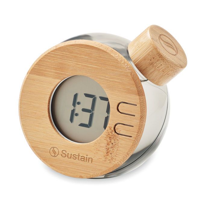Wasserbetriebene LCD-Uhr DROPPY LUX - transparent grau-832