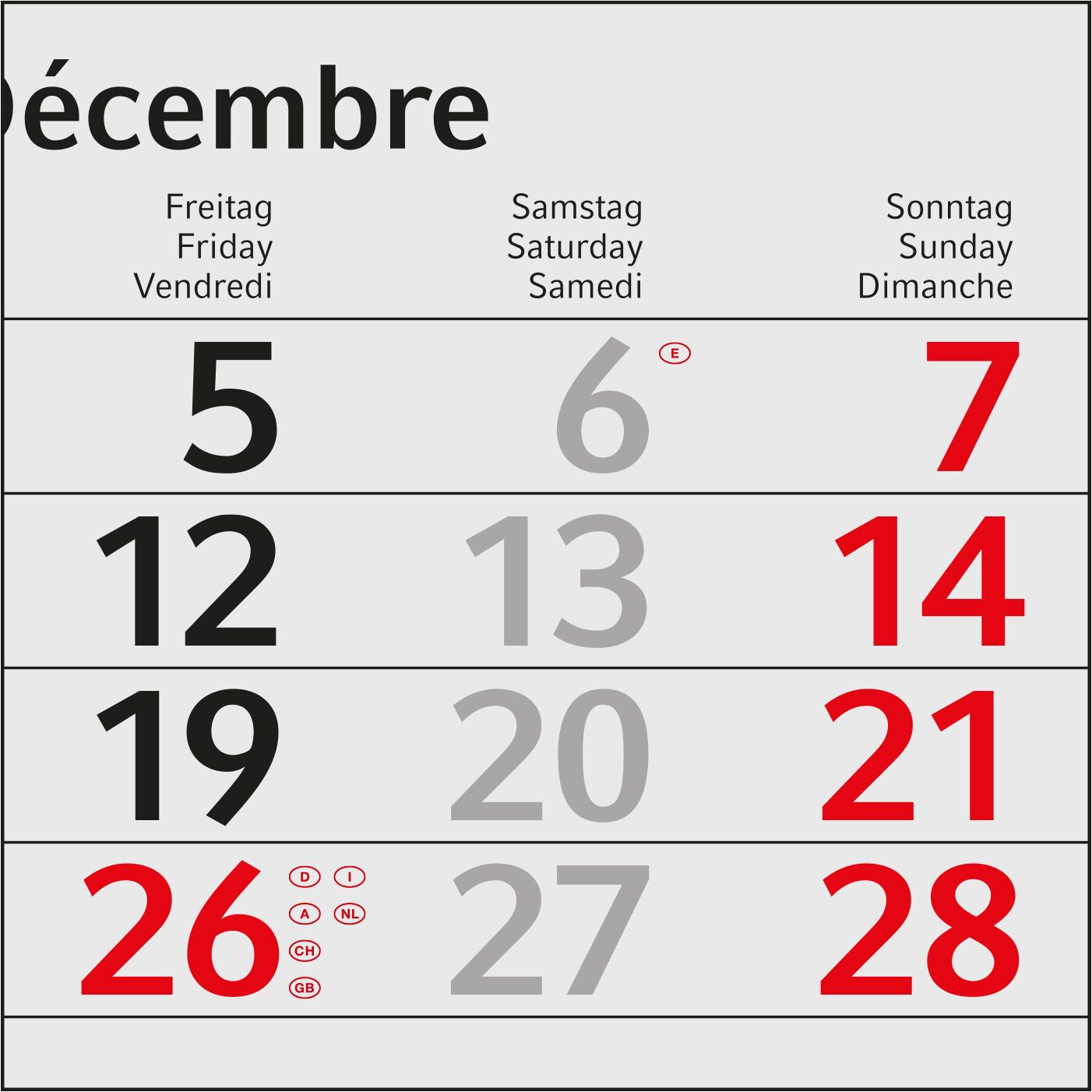 4-Monatskalender Einblatt Budget 4 RECYCLING, rot-835