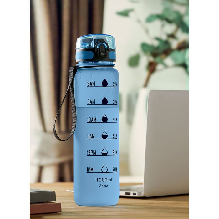 Sport-Trinkflasche RPET 1L ISFORDEN MARK - transparent hellblau-604