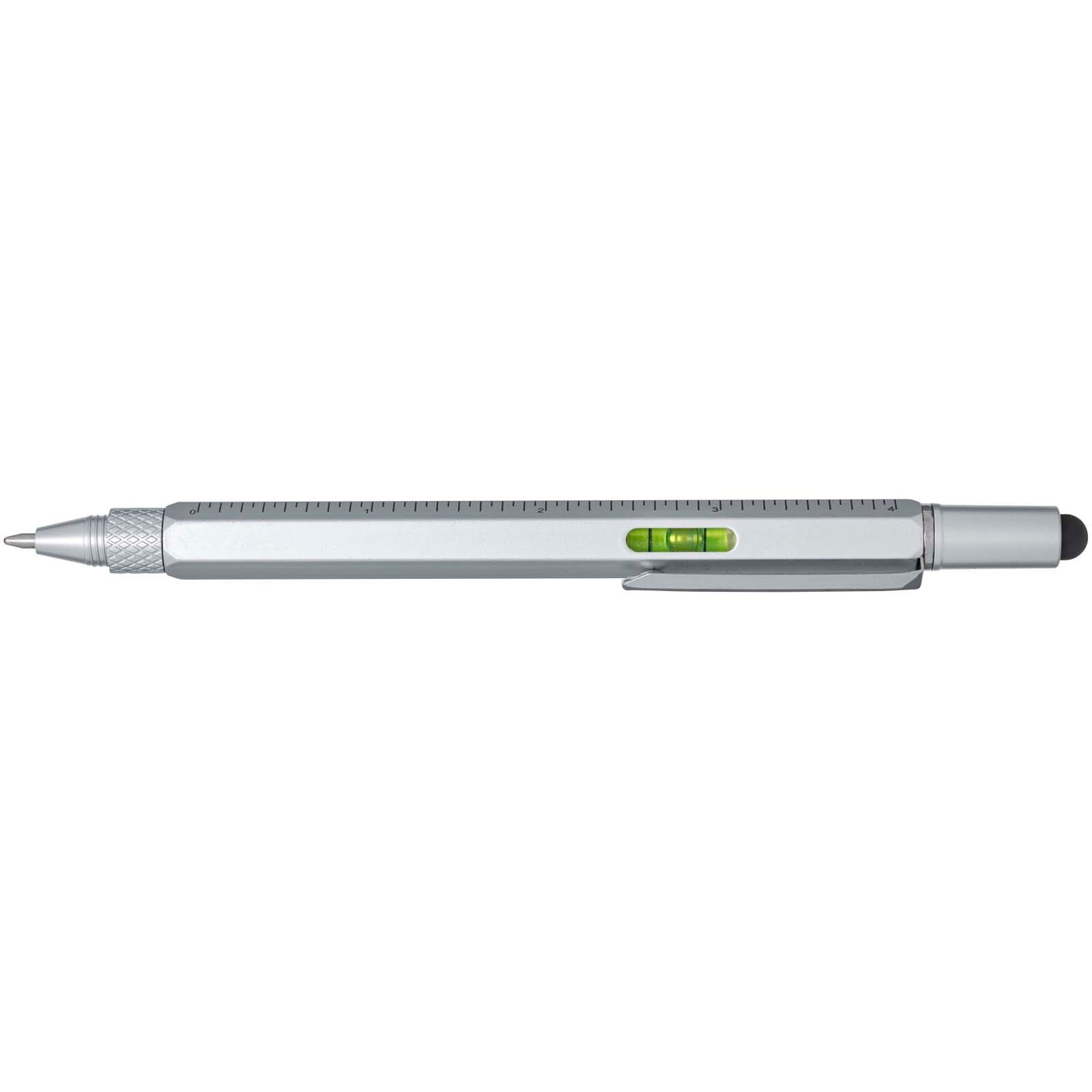 Dora Multifunktionsstift aus recyceltem Aluminium (schwarze Mine) - silber-155