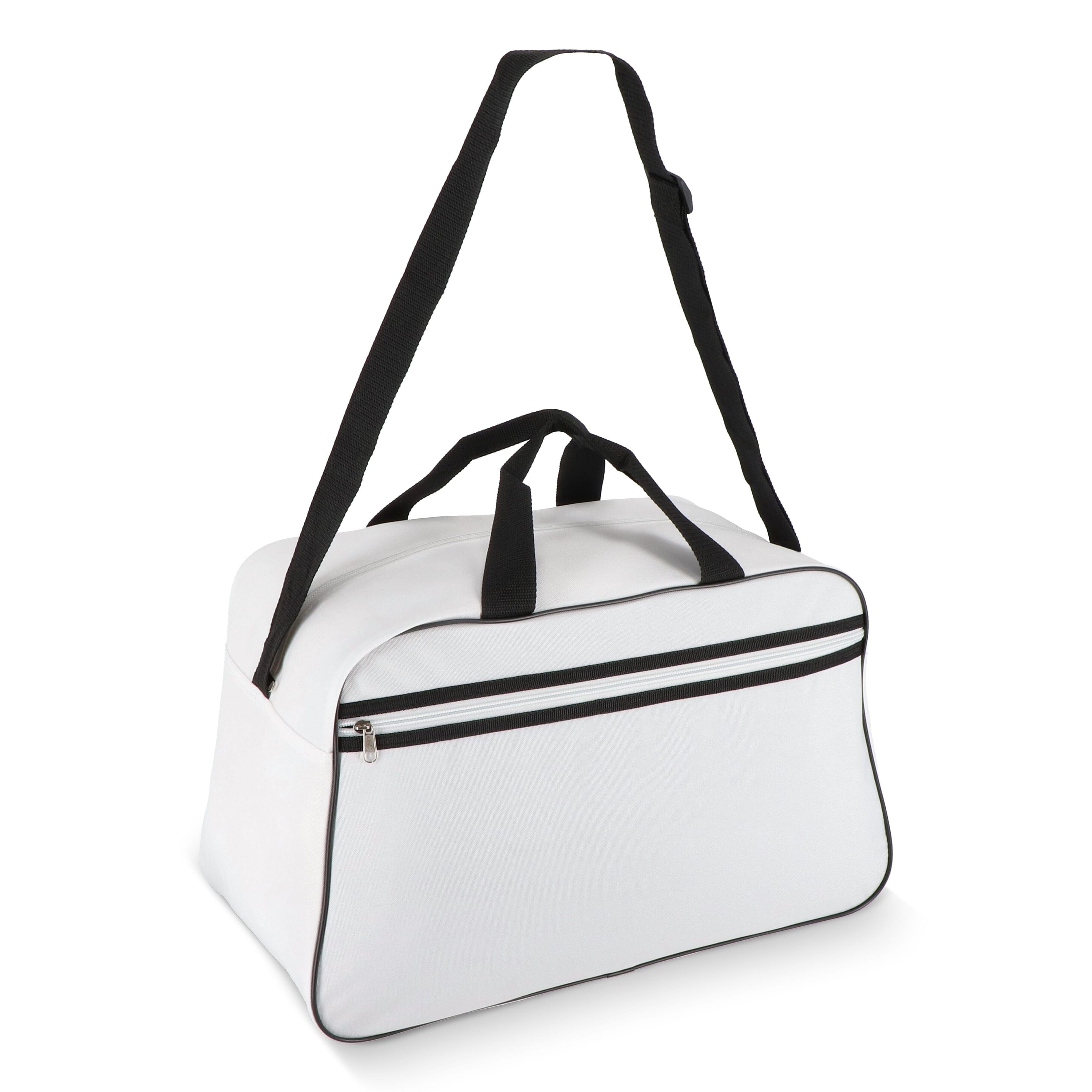 R-PET 600D Sport- und Reisetasche 48 x 25 x 28 cm 30 l - weiss  -  schwarz-716