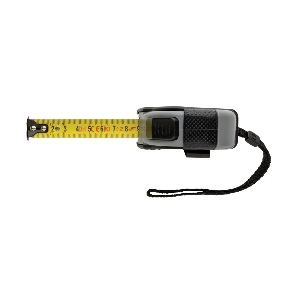 Auto-Stop-Maßband aus recyceltem Kunststoff, 3m/16mm - schwarz-45