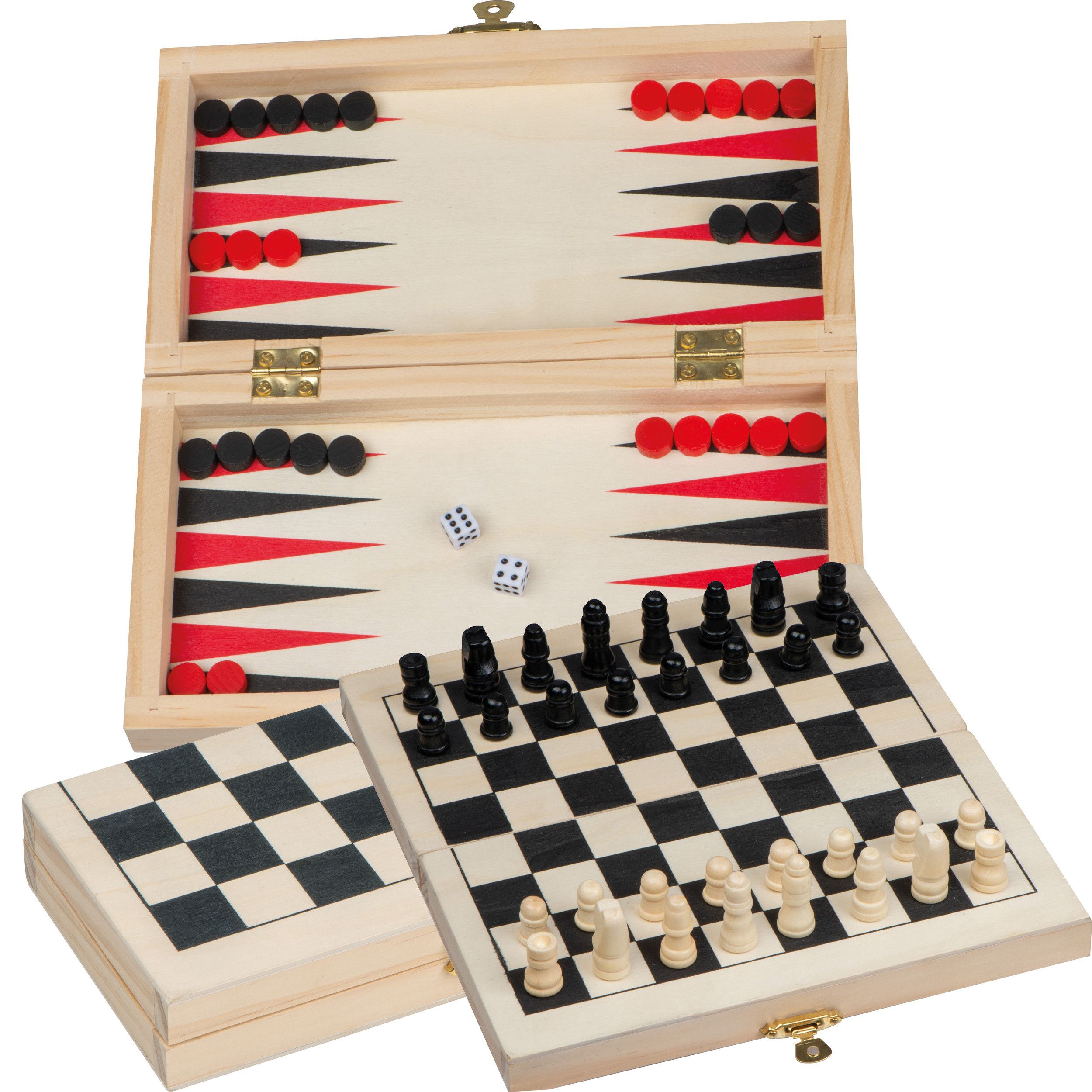 Backgammon - Schach -Dame Spiel - beige-452