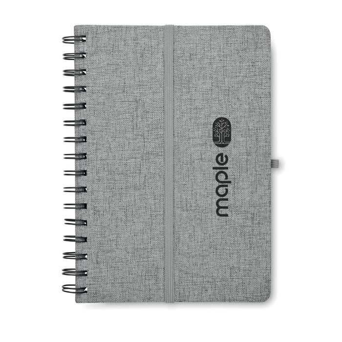 DIN A5-Notizbuch RPET STRATA - grau-559