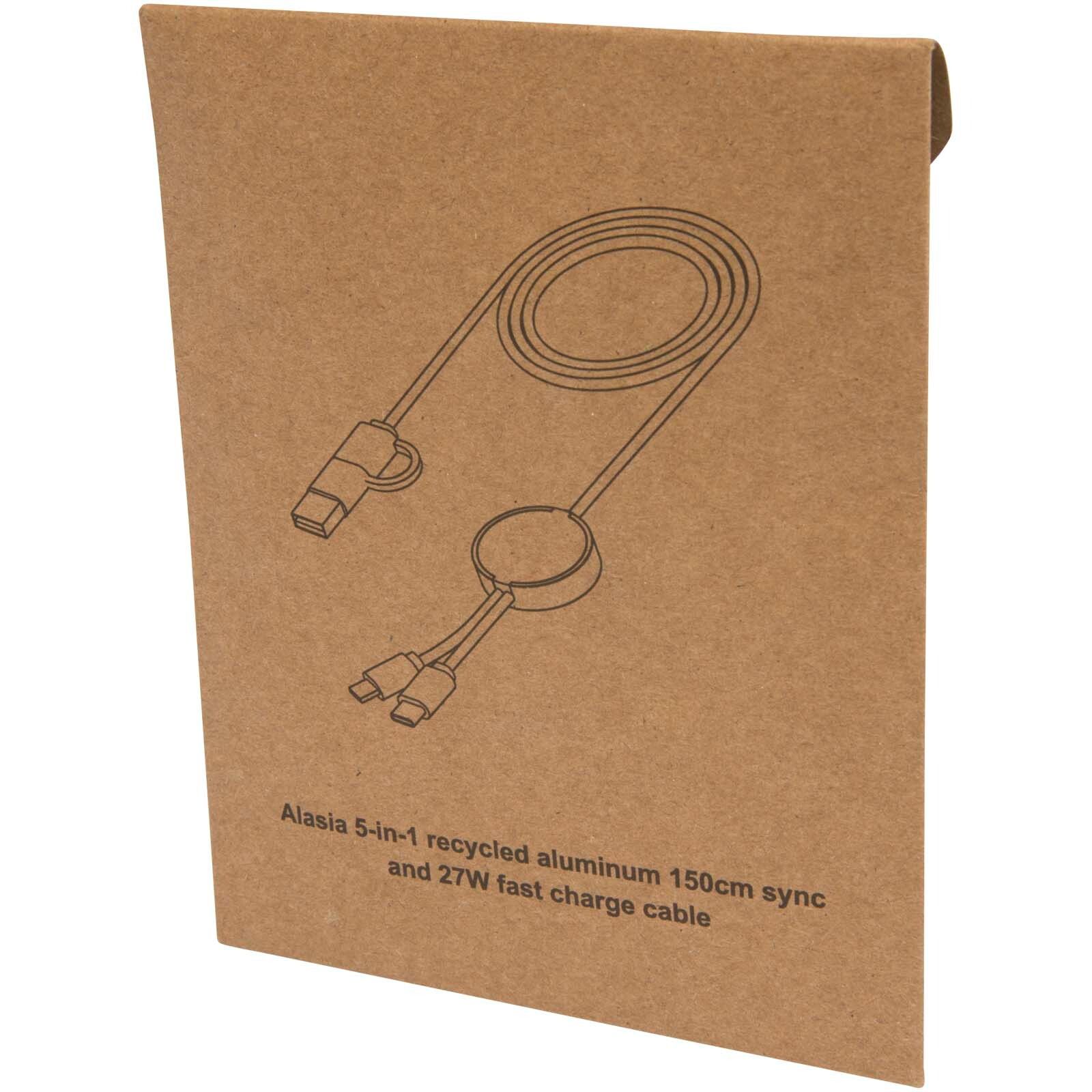 Alasia 150 cm 5-in-1 Kabel aus recyceltem Kunststoff für Datenübertragung und 27W Schnellladung - rot-694