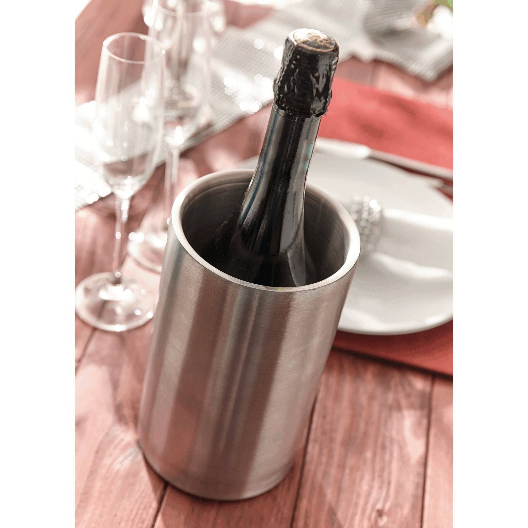 Doppelwandiger Flaschenkühler KEEP IT COOL - silber-584